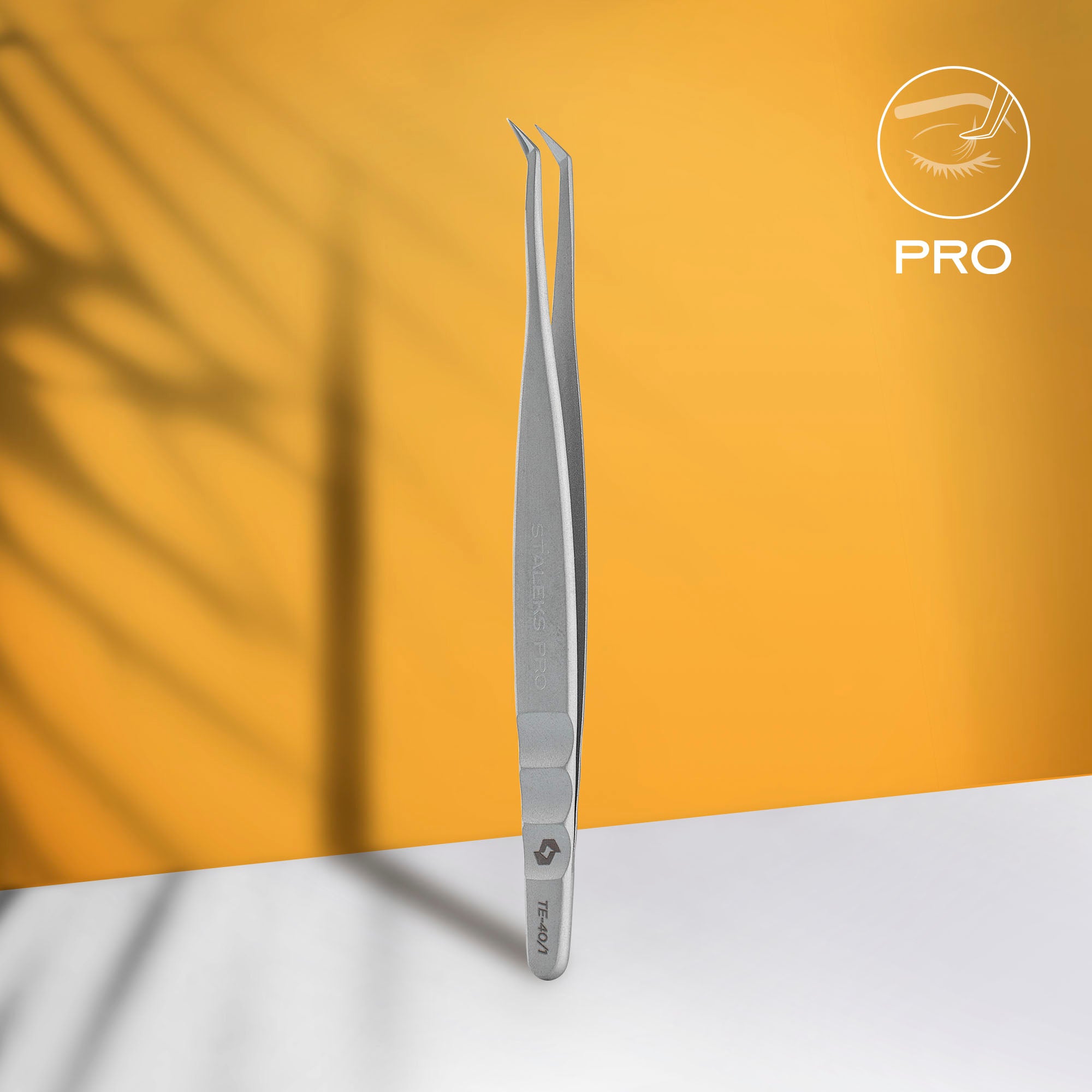 STALEKS Professional eyelash tweezers EXPERT 40 TYPE 1 (L-shaped, 50')