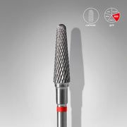 STALEKS Carbide nail drill bit frustum red EXPERT head diameter 4 mm / working part 13 mm