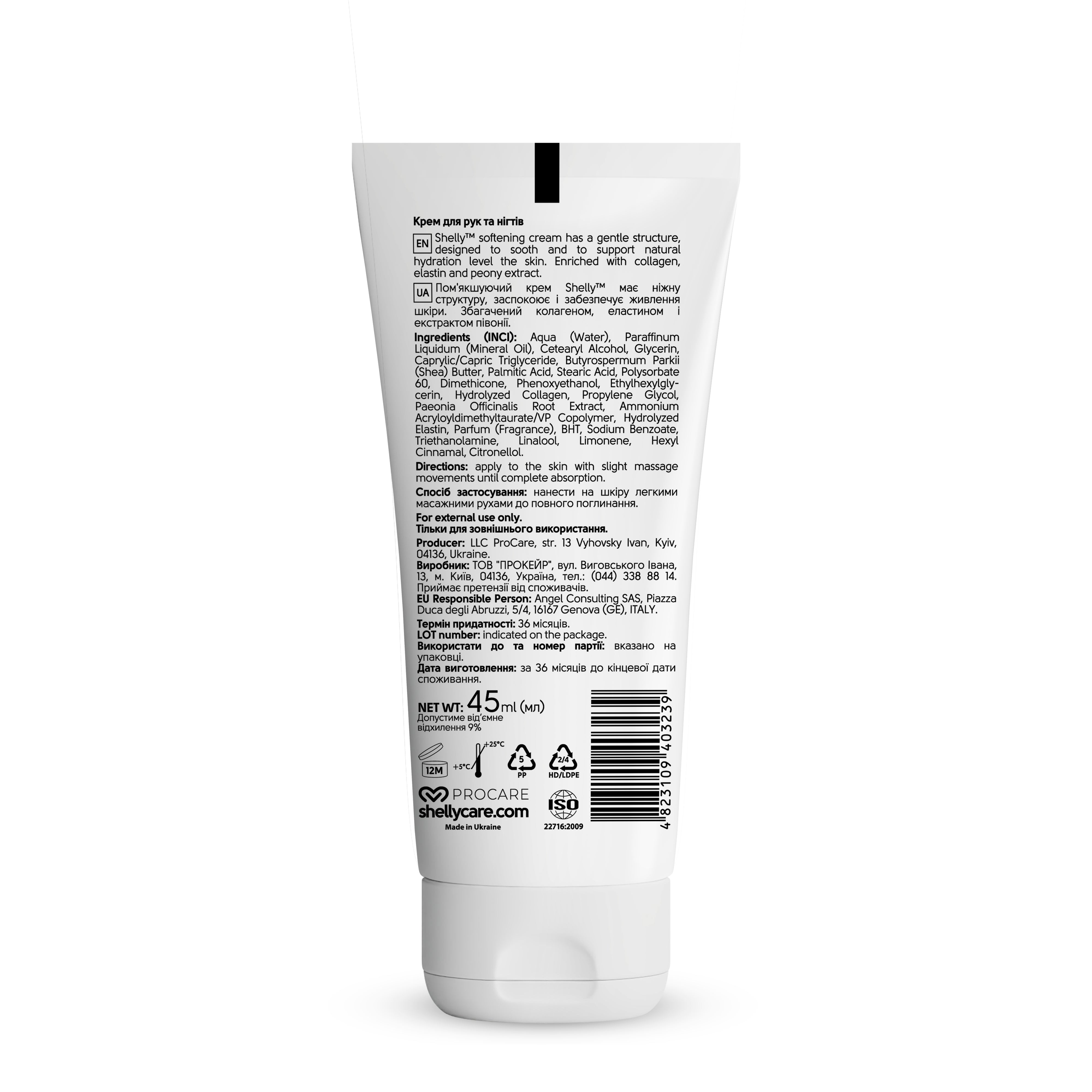 Hand- und Nagelcreme mit Kollagen, Elastin und Pfingstrosenextrakt – 45 ml