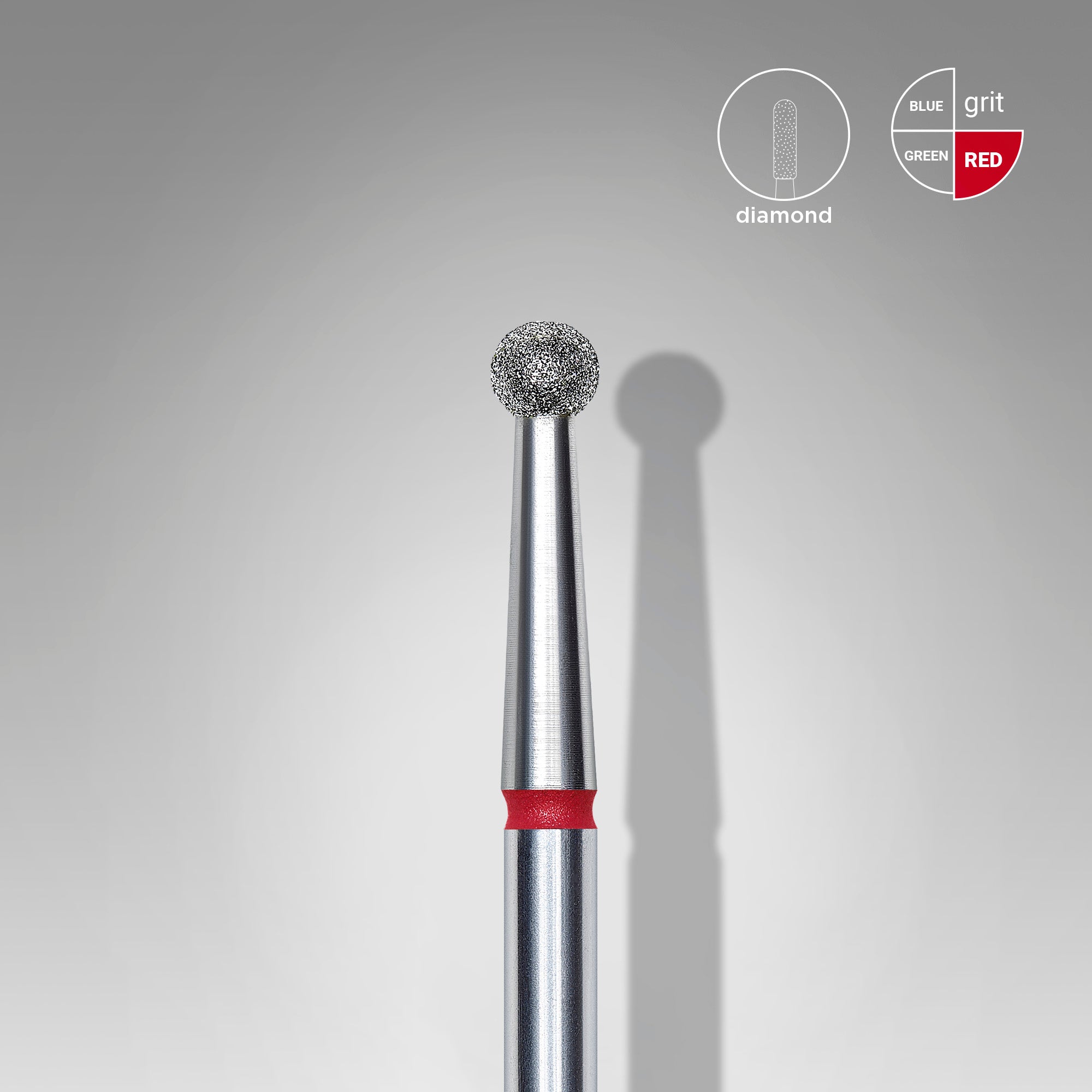 STALEKS Diamond nail drill bit ball red EXPERT head diameter 3,5 mm