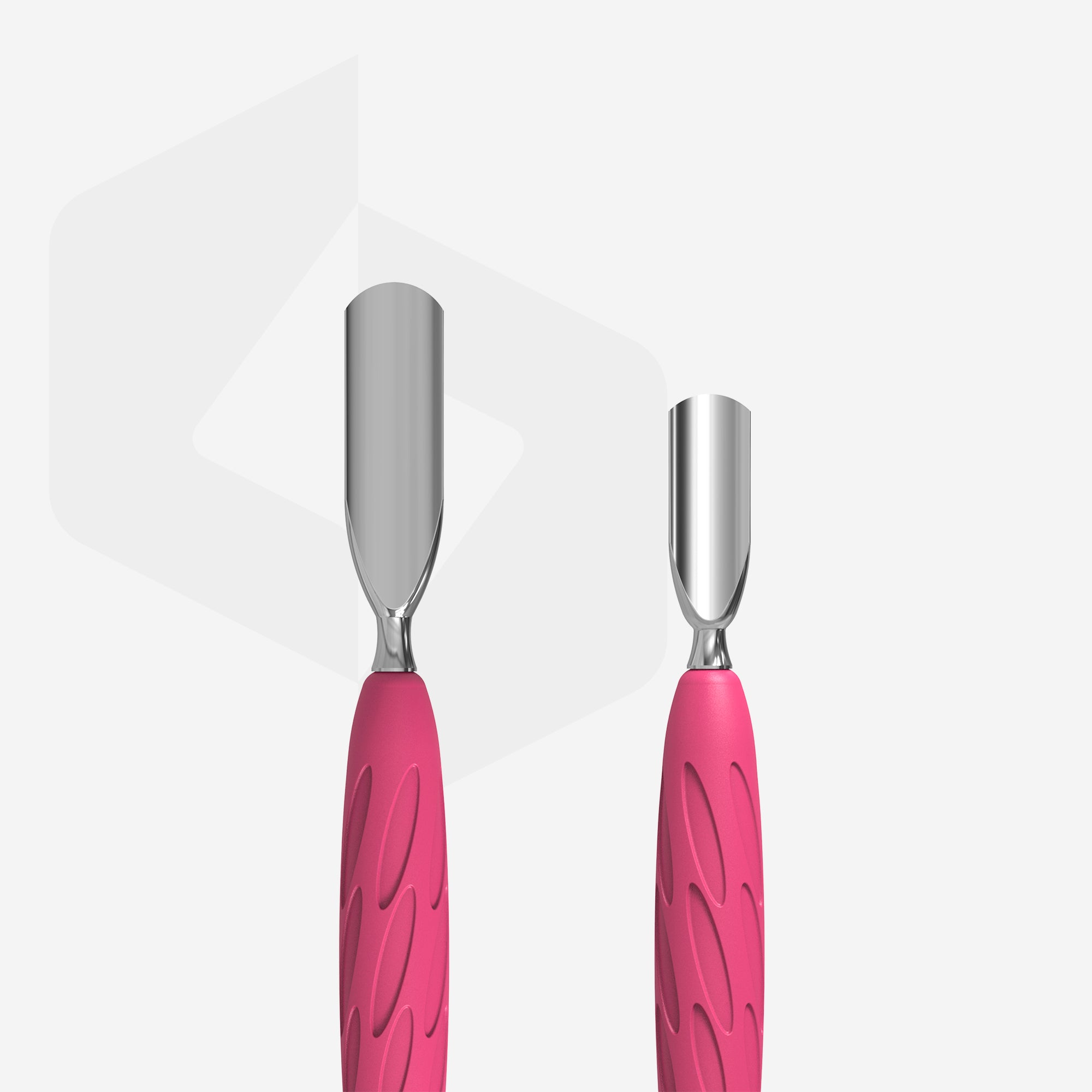 STALEKS Manicure pusher Gummy  with silicone handle UNIQ 10 TYPE 1 (rounded wide and rounded narrow pusher)