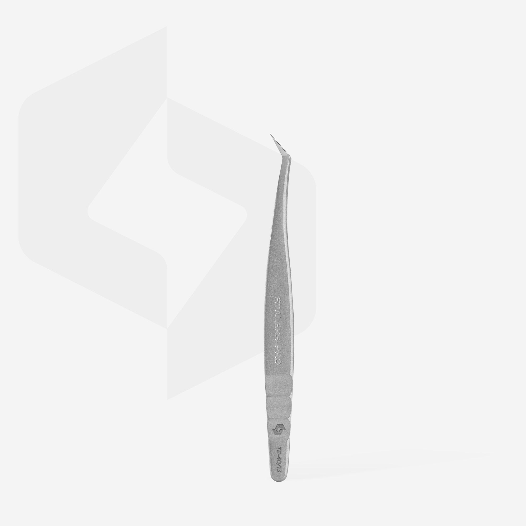 STALEKS Professional eyelash tweezers EXPERT 40 TYPE 13 (L-shaped, 40')