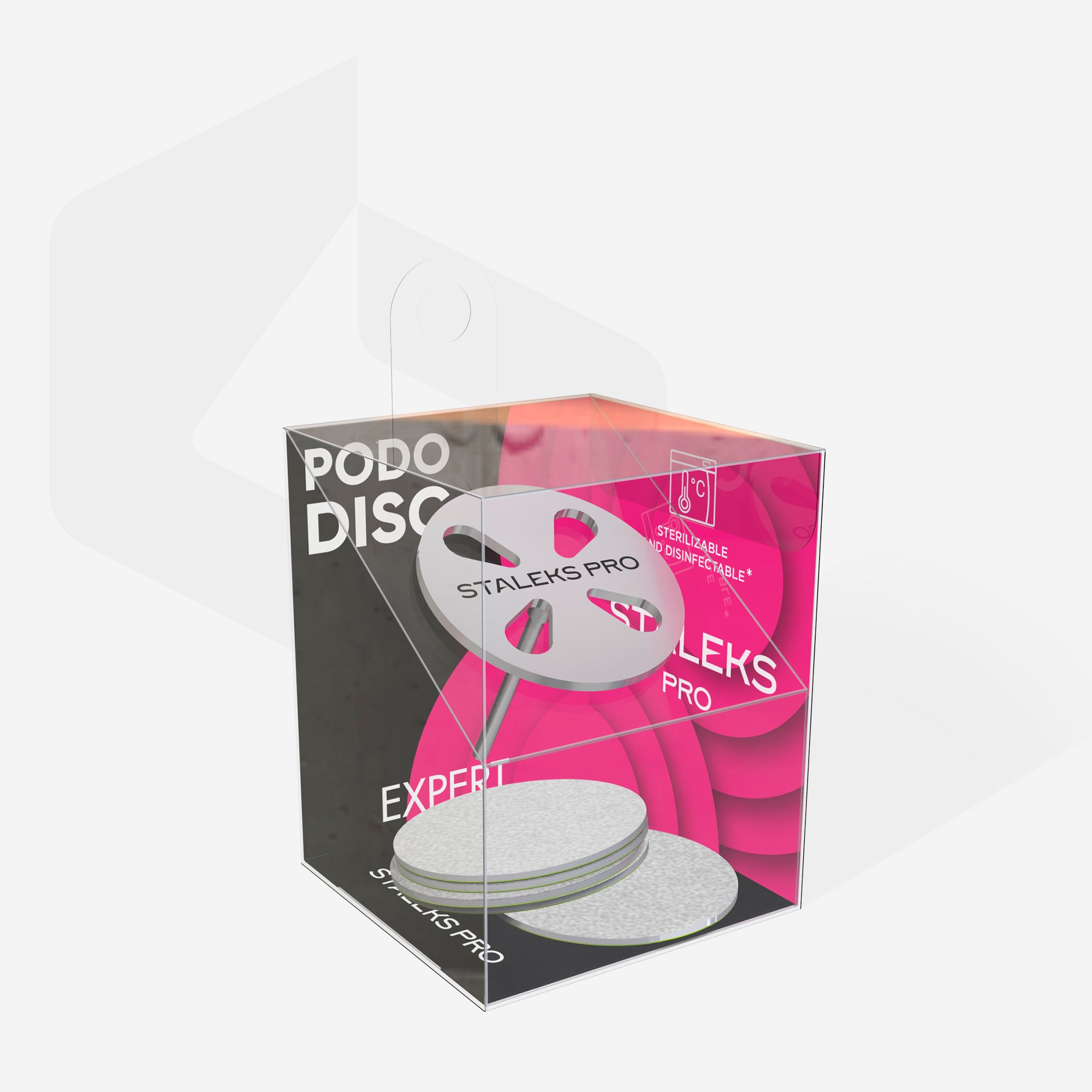 STALEKS Pedicure disc PODODISC L EXPERT and set of disposable files 180 grit 5 pcs (25 mm)